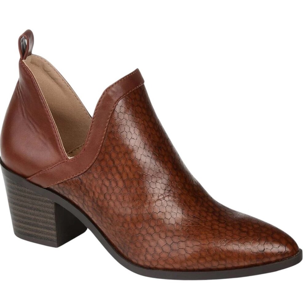 JOURNEE COLLECTION TERRI Women's Booties Block Heel Ankle Boot Brown Size 6